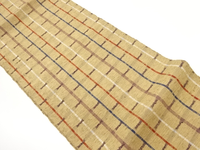 JAPANESE NAGOYA OBI / WOVEN ABSTRACT GRID